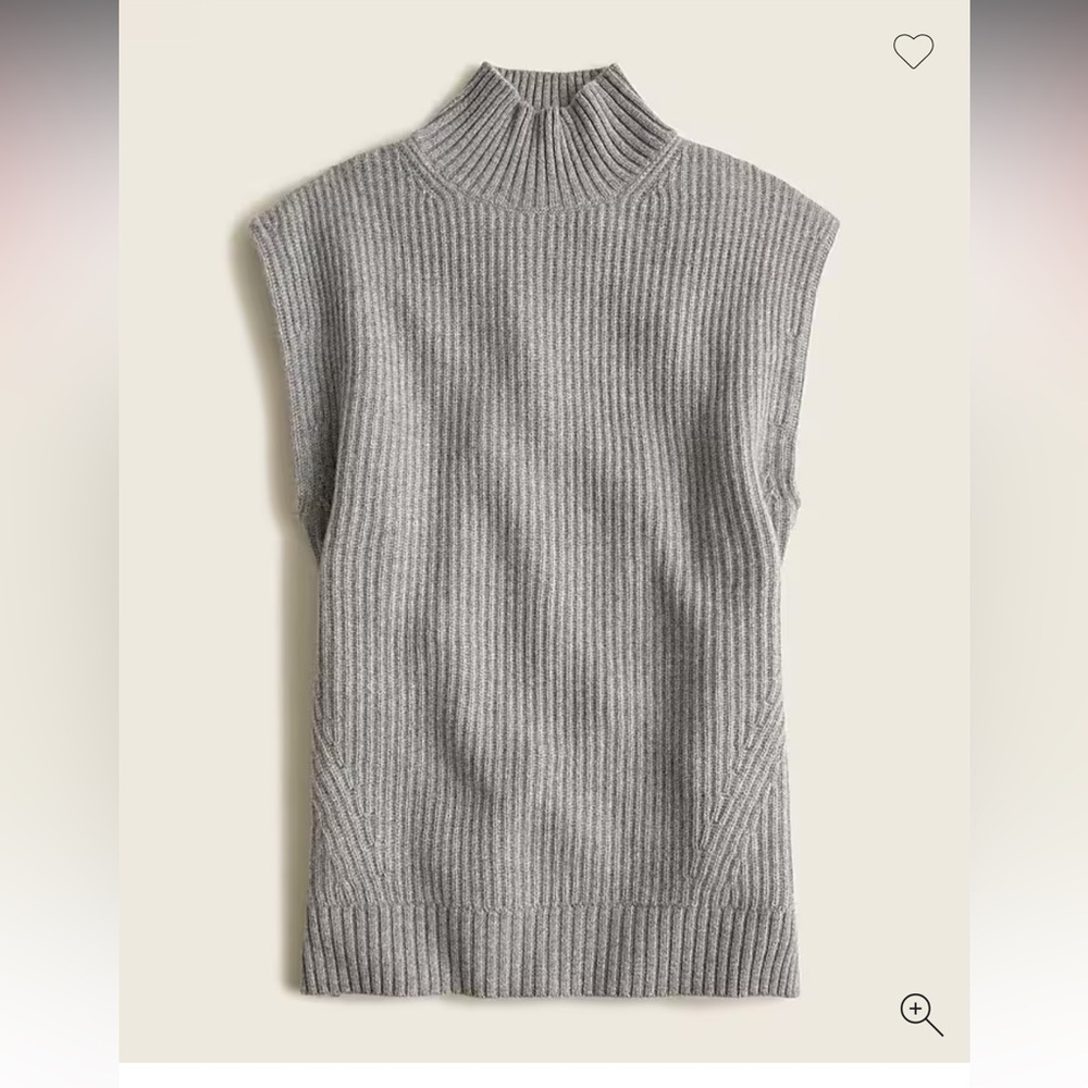 J Crew Cashmere Sleeveless Turtleneck Tunic | Grey | Small-Medium